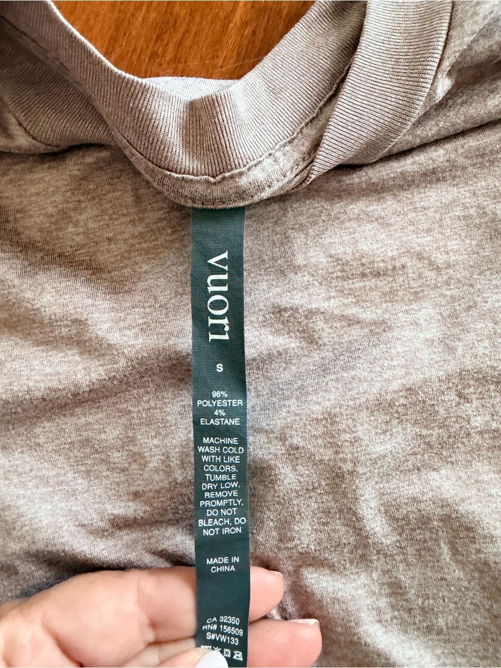 Vuori Heathered Taupe Crewneck Long Sleeve Top - Picture 3 of 3
